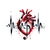 coeur rythme cardiaque transfert thermocollant impression dtf flex textile