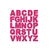 alphabet rose perles nacrées transfert thermocollant impresion dtf flex textile