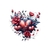 coeurs fleurs rouges gris transfert thermocollant impression dtf flex textile