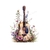 guitare fleurs transfert thermocollant impression dtf flex textile