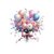 bouquet ballons fleurs transfert thermocollant impression dtf flex textile