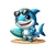 requin planche surf lunettes transfert thermocollant impression dtf flex textile