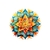 mandala orange bleu transfert thermocollant impression dtf flex textile