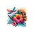 fleurs libellule transfert thermocollant impression dtf flex textile