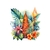 totem feuilles fleurs tropicale transfert thermocollant impression dtf flex textile