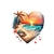 plage coeur transfert thermocollant impression dtf flex textile