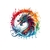 tête dragon cercle transfert thermocollant impression dtf flex textile