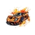 voiture orange transfert thermocollant impression dtf flex textile