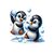 pingouins boules de neige transfert thermocollant impression dgtf flex textile