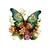 papillon vert fleurs transfert thermocollant impression dtf flex textile