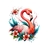 flamant rose fleurs transfert thermocollant impression dtf flex textile