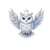 hibou blanc transfert thermocollant impression dtf flex textile