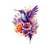 colibri fleurs transfert thermocollant impression dtf lfex textile
