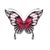 papillon rose et noir transfert thermocollant impression dtf flex textile