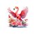 flamant eau fleurs transfert thermocollant impression dtf flex textile