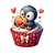 pingouin cupcake transfert thermocollant impression dtf flex textile