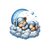 ourson nuage bleu transfert thermocollant impression dtf flex textile