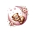 ourson lune rose transfert thermocollant impression dtf flex textile