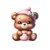 ourson bonnet rose transfert thermocollant impression dtf flex textile