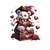 ourson pirate coeurs transfert thermocollant impression dtf flex textile