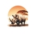 rhinocéros arbre transfert thermocollant impression dtf flex textile