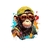 Singe casquette lunettes transfert thermocollant impression DTF flex textile
