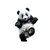 Panda danse transfert thermocollant impression DTF flex textile
