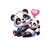 Panda bébé ballon transfert thermocollant impression DTF flex textile