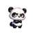 Panda grognon transfert thermocollant impression DTF flex textile