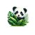 Panda feuilles transfert thermocollant impression DTF flex textile