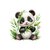 Panda herbes transfert thermocollant impression DTF flex textile