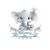 Elephant welcome baby garçon transfert thermocollant impression DTF flex textile