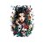 femme cornes crânes fleurs gothique transfert thermocollant impression dtf flex textile