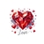 Cristal Coeur Love Transfert thermocollant Impression DTF Flex Textile