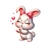 lapin bisous coeurs tranfert thermocollant impression dtf flex textile