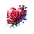 Coeur Fleurs Roses Transfert Thermocollant impression dtf flex textile