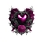 Coeur Gothique Violet Fleurs transfert themrocollant impression dtf flex textile t-shirt femme homme enfant débardeur top (2)