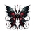 Papillon gothique noir rouge transfert thermocollant impression dtf flex textile