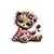 ours coeurs fleur rose transfert thermocollant impression dtf flex textile