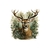 cerf feuilles forêt transfert thermocollant impression dtf flex textile