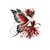 femme papillon rouge transfert thermocollant impression dtf flex textile