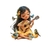 Fille Guitare Oiseaux transfert thermocollant impression dtf flex textile