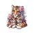 Tigre Bébés Fleurs Transfert thermocollant impression dtf flex textile