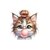 Chat Chignon Bulle transfert thermocollant impression dtf flex textile