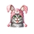 Chat Lapin Humour Transfert Thermocollant Impression DTF Flex Textile