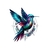 Oiseau Colibri bleu transfert thermocollant impression dtf flex textile