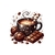 Tasse Chocolats Grains Café transfert thermocollant impression dtf flex textile