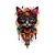 Tête Chat Magnique Couleurs transfert thermocollant impression dtf flex textile