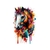 Magnifique Tête Cheval Couleurs transfert thermocollant impression dtf flex textile