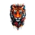 Tête Tigre Magnifique transfert thermocollant impression dtf flex textile